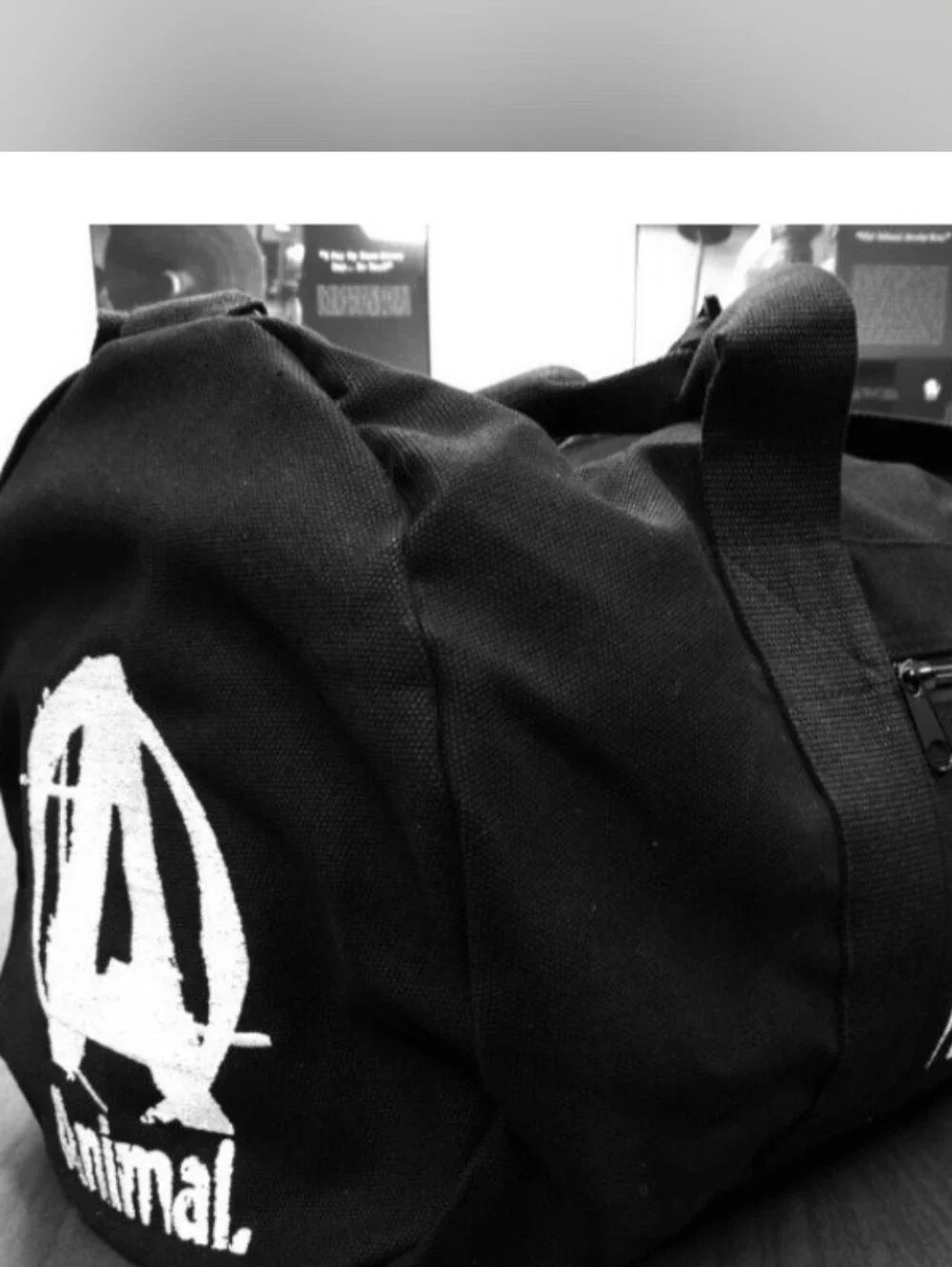 Animal Pak Black Canvas Duffel Bag with White Logo